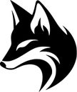 Fox - black and white isolated icon - vector illustration