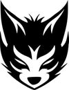 Fox - black and white vector illustration Royalty Free Stock Photo