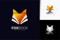 Fox book logo design with gradient Royalty Free Stock Photo