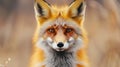 A fox with a brownish orange coat and a black nose picture Royalty Free Stock Photo