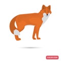 Fox color flat icon for web and mobile design