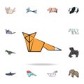 a fox colored origami icon. Detailed set of origami animal in hand drawn style icons. Premium graphic design. One of the Royalty Free Stock Photo