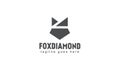 Fox king diamond logo design template