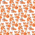 Fox character doing different activities funny happy nature red foxy cute adorable tail and wildlife orange forest Royalty Free Stock Photo