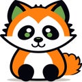 Fox cute cartoon animal icon isolated, vector Royalty Free Stock Photo