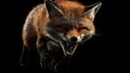 A Furious Red Fox in the Dark Royalty Free Stock Photo