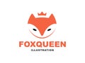 Fox flat logo - vector illustration, emblem on white background