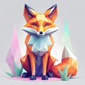 fox in the forestfox in the forest vector illustration, icon element background Royalty Free Stock Photo