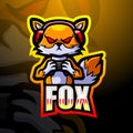 Fox gaming mascot esport logo design Royalty Free Stock Photo