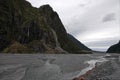 Fox Glacier melting water to the sea on South Island, New Zealand Royalty Free Stock Photo