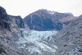 The Fox Glacier / Te Moeka o Tuawe is a 13-milometer-long 8.1 mi temperate maritime glacier located in Westland Tai Poutini. Royalty Free Stock Photo