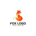 Modern fox gradient logo design