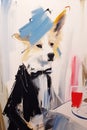 Fox In Hat: A Vibrant Painting Inspired By Simon Birch And Onii Kei