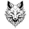 Fox head animal sketch hand drawn Vector illustration Royalty Free Stock Photo