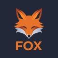 fox head flat minimalist logo