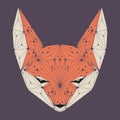 Fox head. Fox face. Polygon illustration.