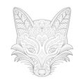 Fox head line art
