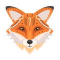 Fox Head Logo. Vector decorative Emblem. Royalty Free Stock Photo