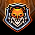 Fox head mascot. esport logo design Royalty Free Stock Photo