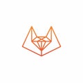 Diamond Fox Logo Design. Fox Line Logo