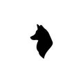 Fox head profile icon isolated on white. Vector flat animal silhouette Royalty Free Stock Photo