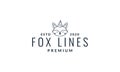 Fox head smile cute cartoon line logo vector illustration