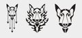 Fox head symbol - three variants