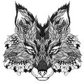 FOX head tattoo. psychedelic Royalty Free Stock Photo