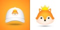 Fox head on white baseball cap Royalty Free Stock Photo