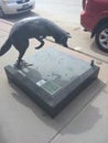 Fox hunting a Mouse statue