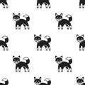 Fox icon in black style isolated on white background. Animals pattern stock vector illustration. Royalty Free Stock Photo