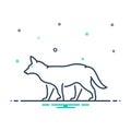 Mix icon for Fox, tail and animal Royalty Free Stock Photo