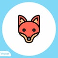 Fox vector icon sign symbol Royalty Free Stock Photo