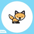 Fox vector icon sign symbol Royalty Free Stock Photo