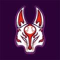 Fox Japanese Kitsune Mask Vector Illustration