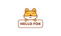 Fox kids smile with banner cute cartoon logo vector  illustration Royalty Free Stock Photo