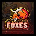 Fox mascot esport logo design Royalty Free Stock Photo