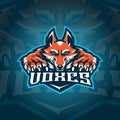 fox mascot logo design vector with concept style for badge  emblem and tshirt printing. Royalty Free Stock Photo