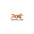 Fox mountain logo template design Royalty Free Stock Photo