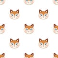 Fox muzzle icon in cartoon style isolated on white background. Animal muzzle symbol stock vector illustration. Royalty Free Stock Photo