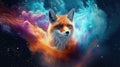 Fox Nebulae Galaxies Float In Space Smokelike Clouds Of Gas. Generative AI Royalty Free Stock Photo