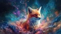 Fox Nebulae And Galaxies Float In Space In The Smokelike Clouds Of Gas. Generative AI Royalty Free Stock Photo