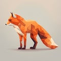 Fox origami. Polygonal origami style. Vector illustration.