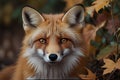 Fox peered out from behind a bush Royalty Free Stock Photo