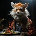 Fairy Tale Fox: Photorealistic Rendering Of A Fox Eating Food