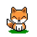 fox pixel image. cross stitch or crochet pattern