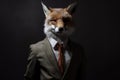 fox posing in business suit red fox vulpes Generative AI