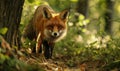 Fox prowling through the forest Royalty Free Stock Photo