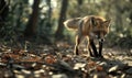 Fox prowling through the forest Royalty Free Stock Photo