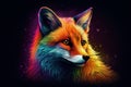 Fox rainbow head. Generate Ai